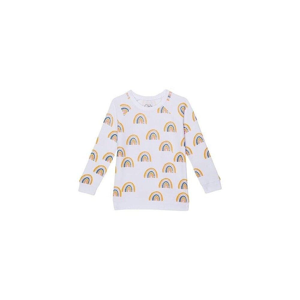 Chaser Sweatshirt Kids 12 Pink Rainbow Crew Neck Long Sleeve Pullover GBO272